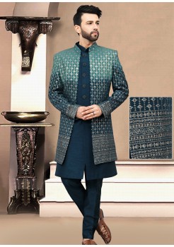 Designer Shaded Blue  Indo Western 